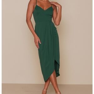 Lulu's Forest Green Midi Dress